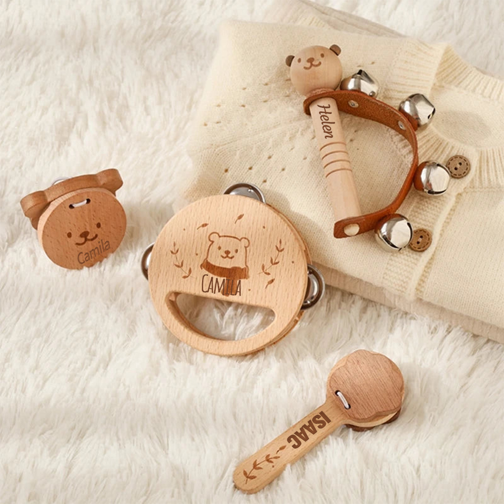 Personalized Wooden Baby Montessori Music Toy | CWToy175