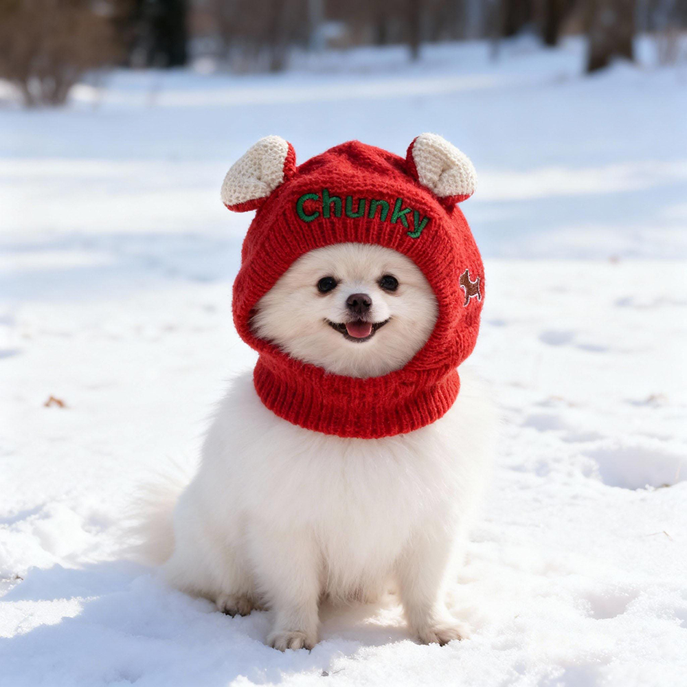Personalized Embroidered Pet Winter Anti Noise Earmuffs Hat | BKPet206
