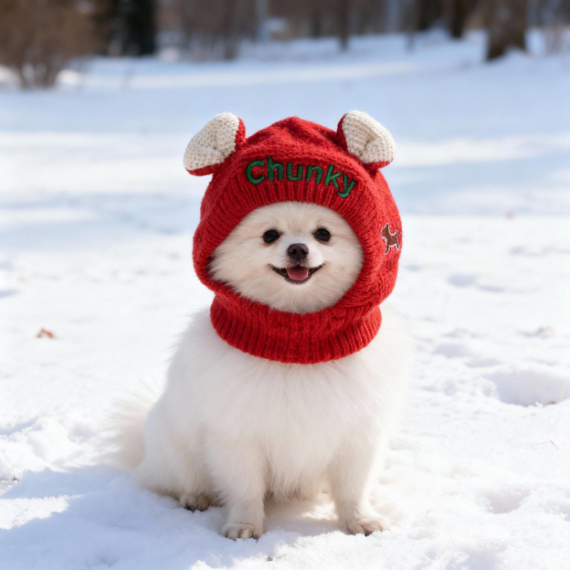 Personalized Embroidered Pet Winter Anti Noise Earmuffs Hat | BKPet206