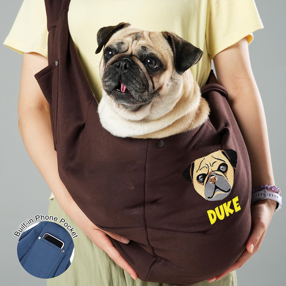 Personalized Pet Portraits Photo Hands Free Sling Carrier | BKPet390