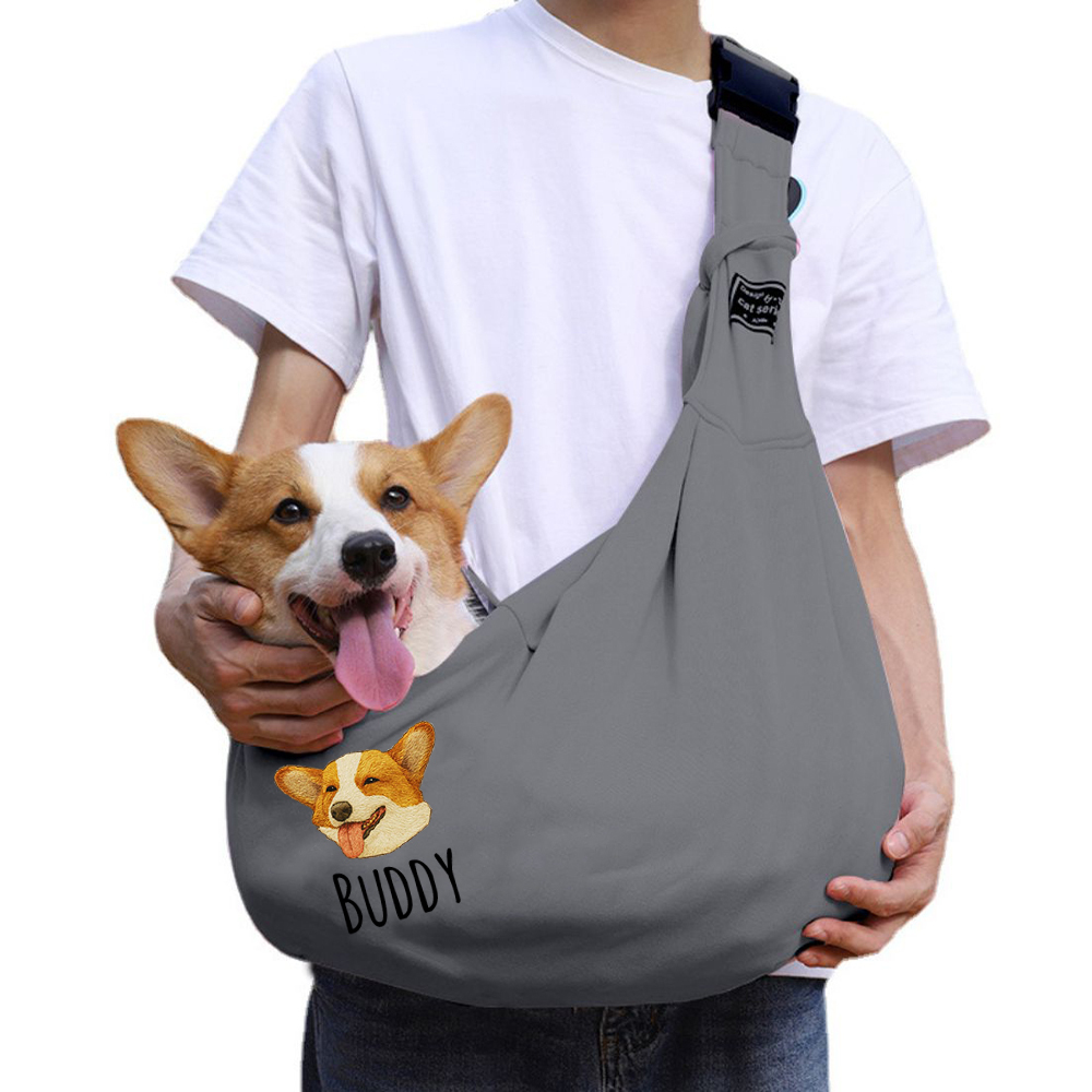 Personalized Pet Portraits Photo Hands Free Sling Carrier | BKPet390