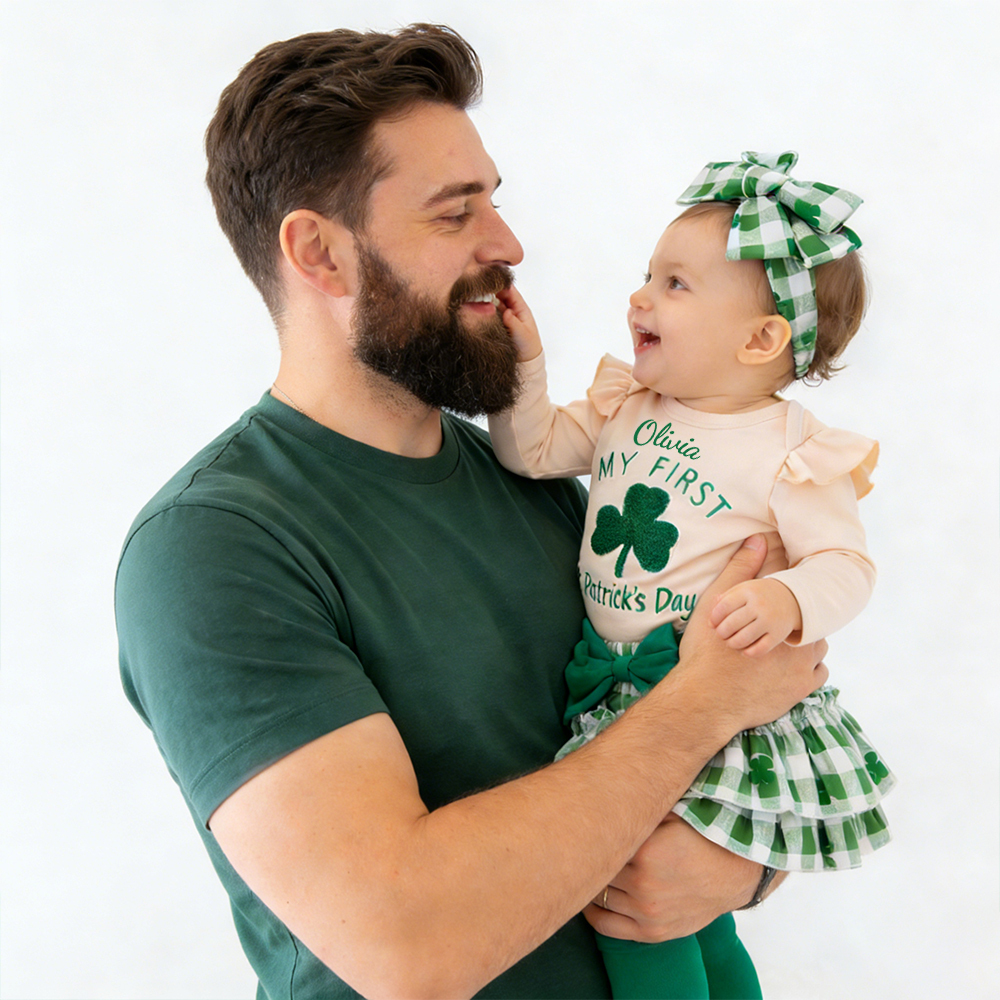 Personalized Baby Girl First St. Patrick's Day Outfit Set | CWBaby416