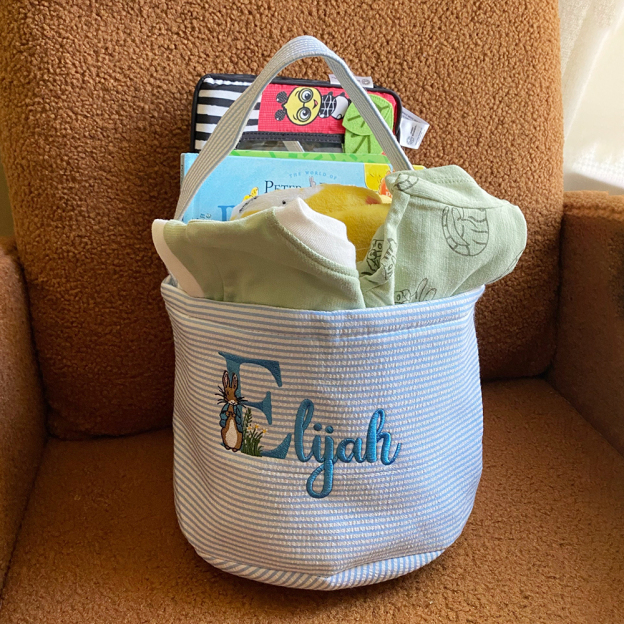 Personalized Embroidered Easter Bunny Basket | CWEaster85