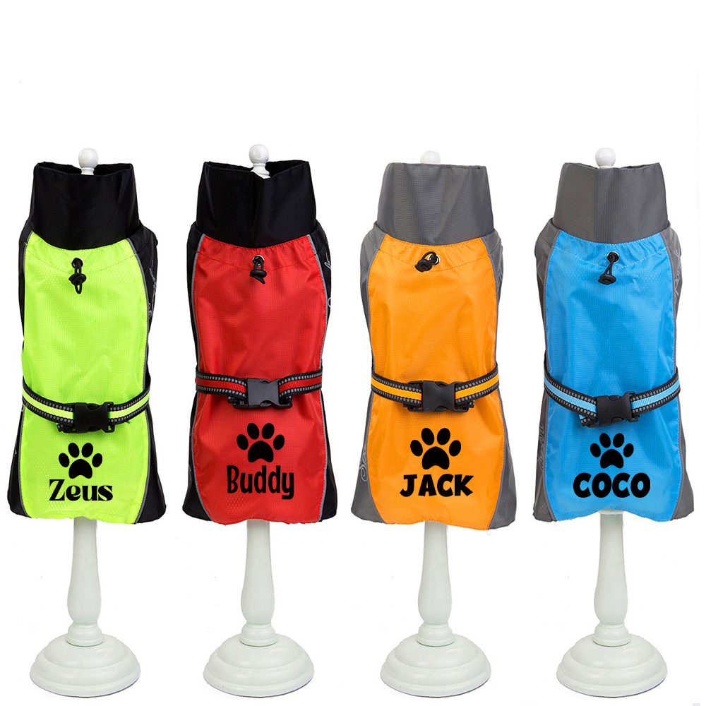Personalized Pet Large Size Waterproof Raincoat Jacket | BKPet414