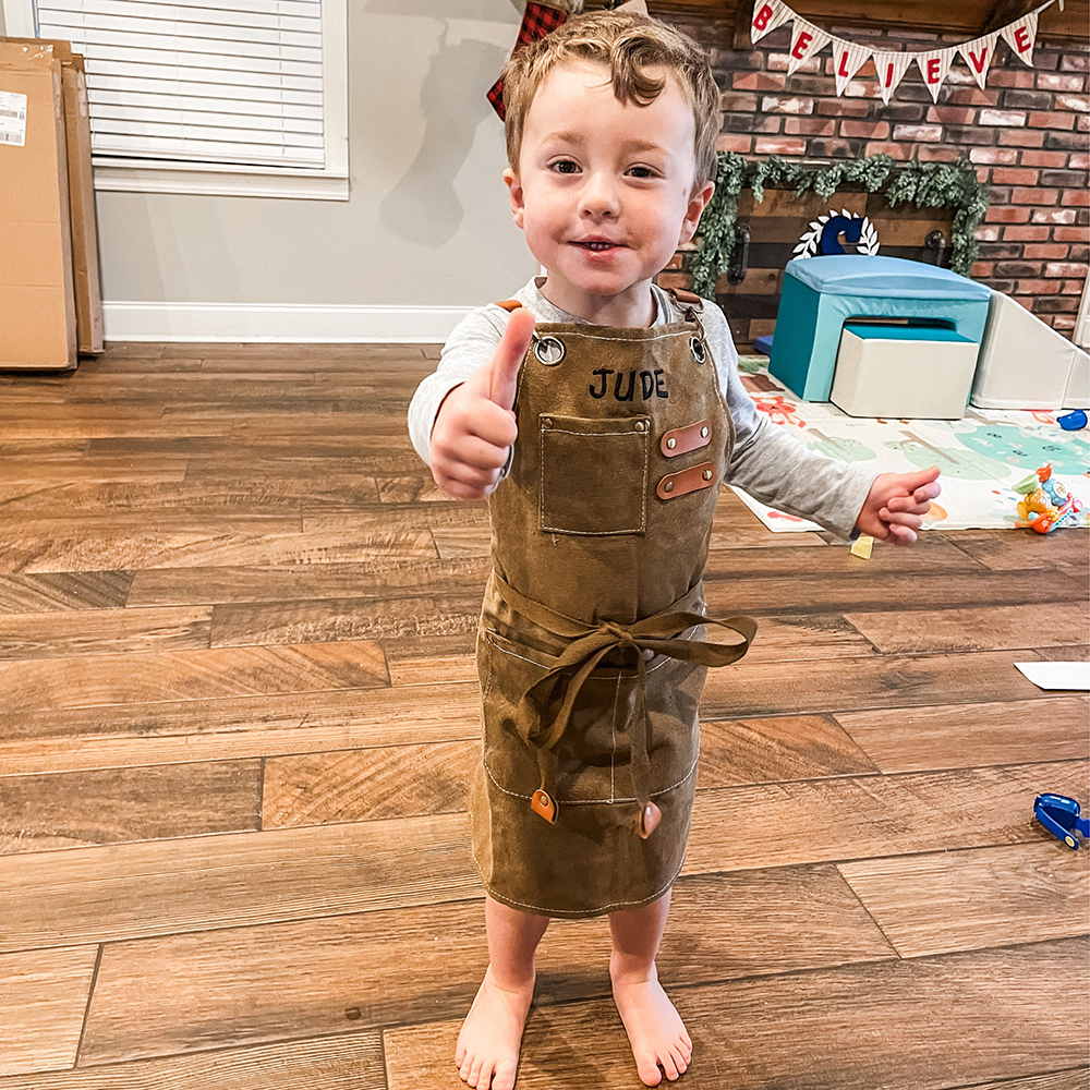 Personalized Embroidery Canvas Apron with Pockets for Unisex Adult | Apron01