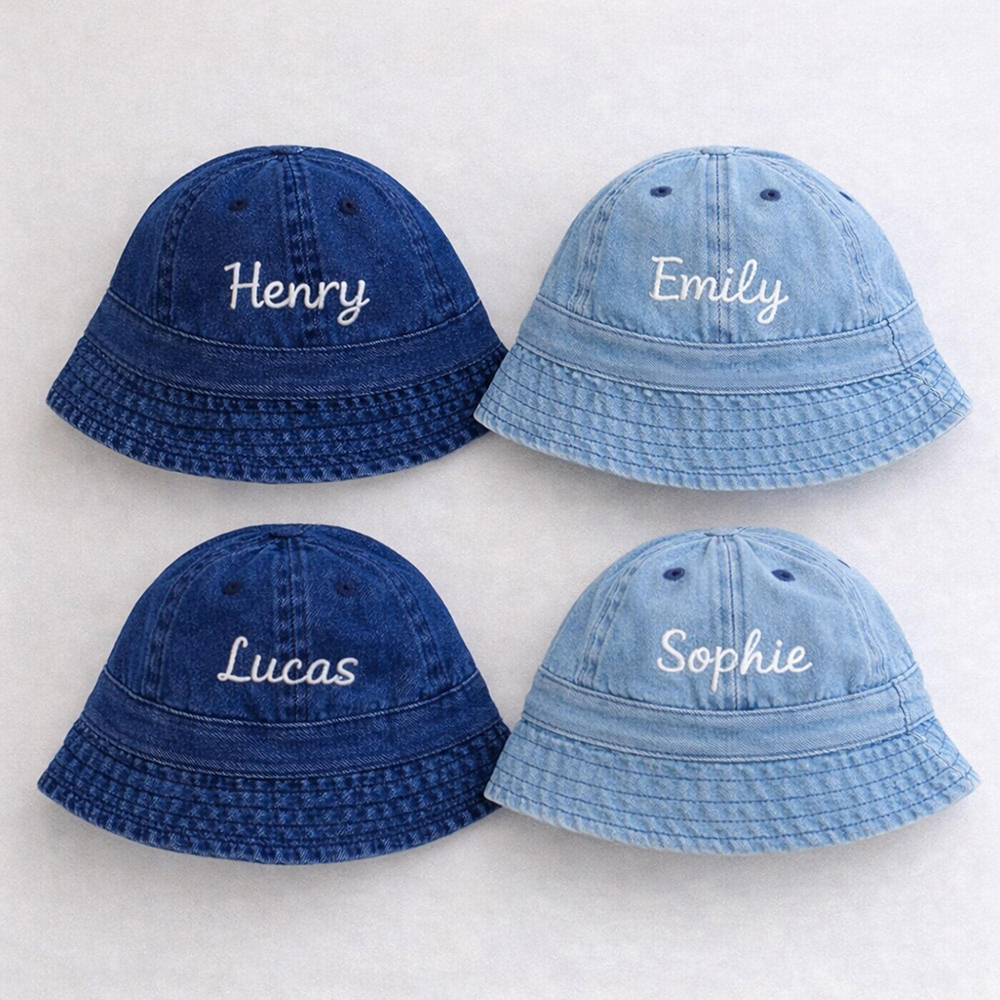 Personalized Embroidery Kid Denim Bucket Hat | CWBeach216