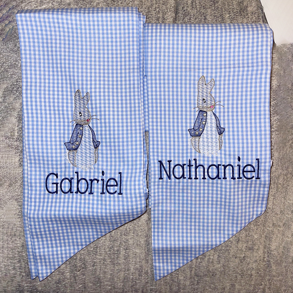 Personalized Embroidery Cotton Easter Basket Sash | CWEaster93