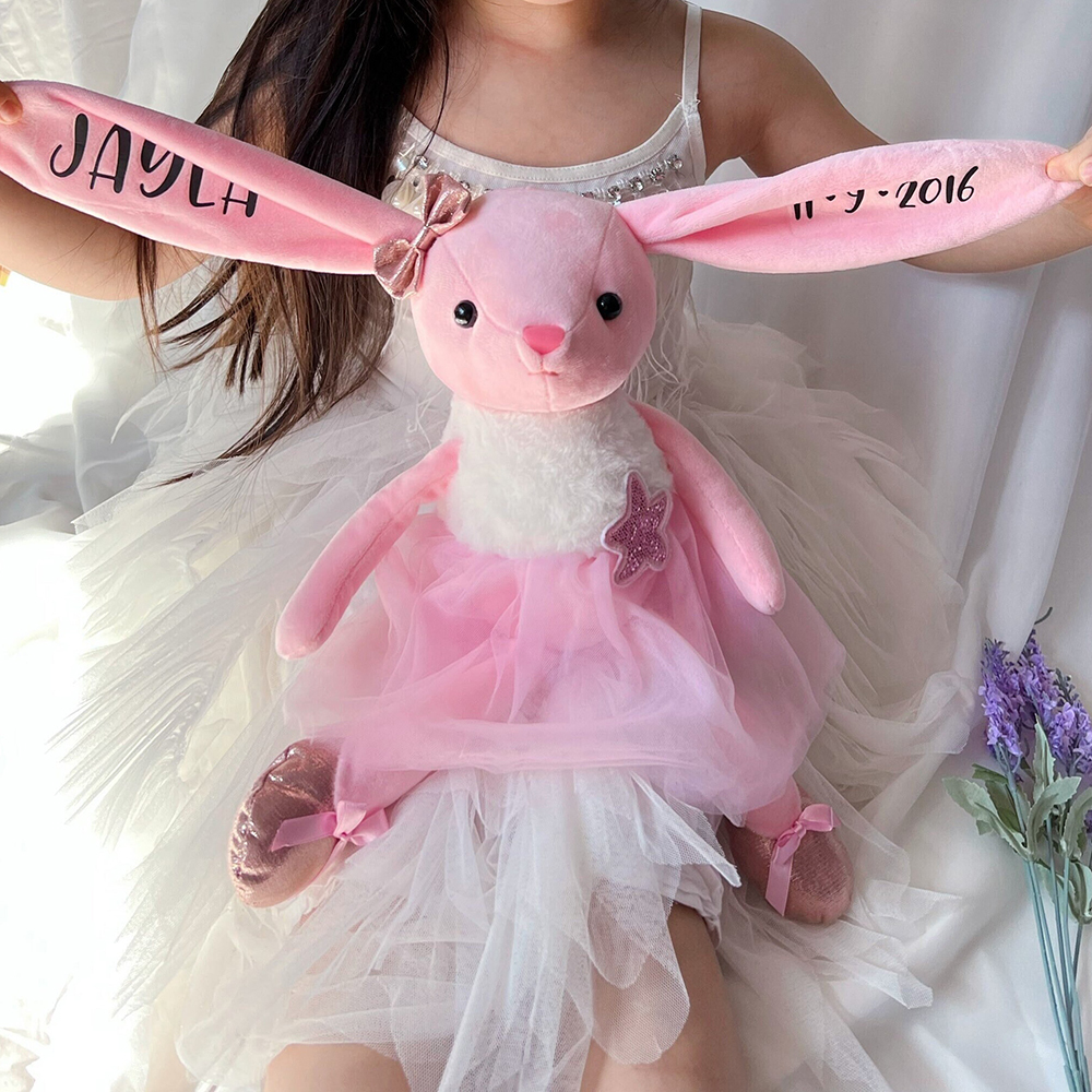 Personalized Kid Ballerina Bunny Plush Doll | CWToy178