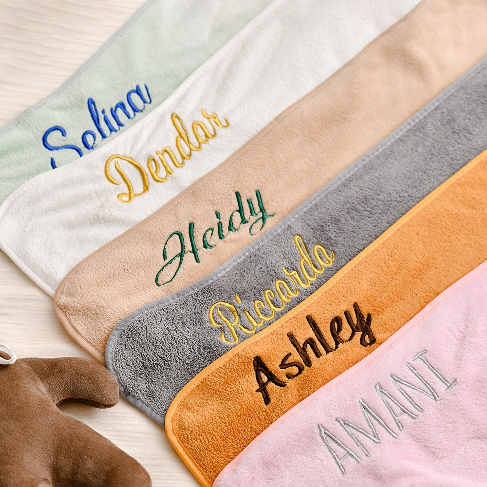 Personalized Embroidery Animal Coral Fleece Soft Hooded Towel | CWBaby142