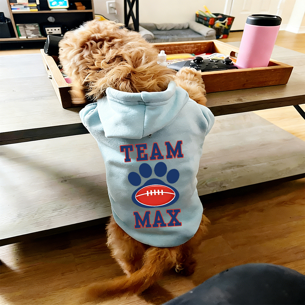 Personalized Football Team Pet Paw Soft Hoodie | BKPet427