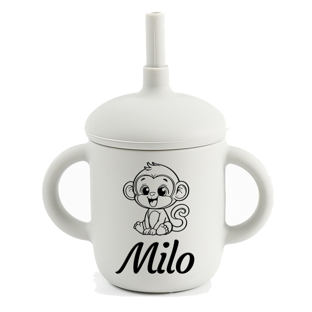 Personalised Baby Food Grade Sippy Silicone Cup | CWBaby443