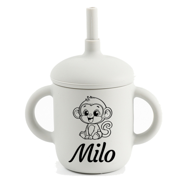 Personalised Baby Food Grade Sippy Silicone Cup | CWBaby443