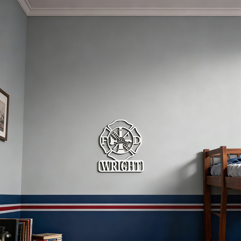 Personalized Firefighters Maltese Cross Door Sign | CWBaby448