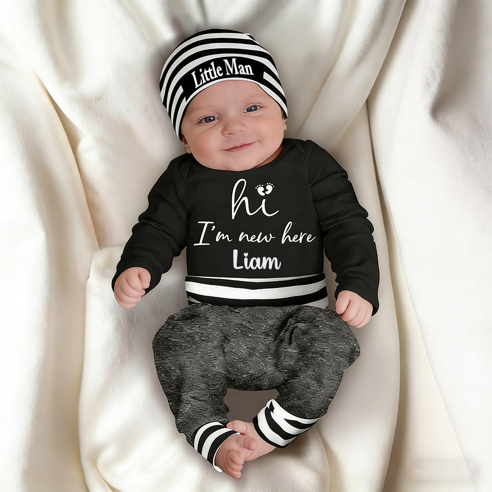 Personalized Little Man Coming Home Outfits Set | CWBaby451