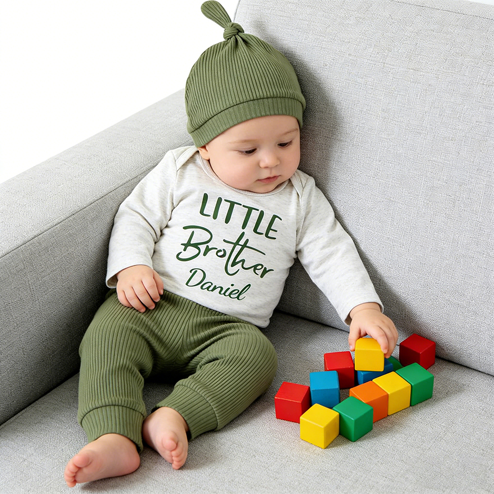 Personalized Little Brother Coming Home Outfits Set | CWBaby452