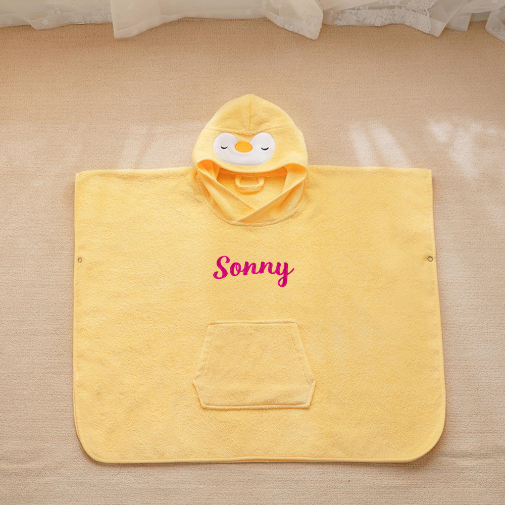 Personalized Embroidery Animal Hooded Baby Towel | CWBaby457