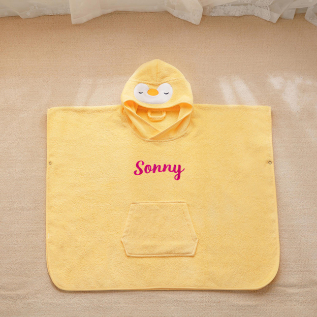 Personalized Embroidery Animal Hooded Baby Towel | CWBaby457