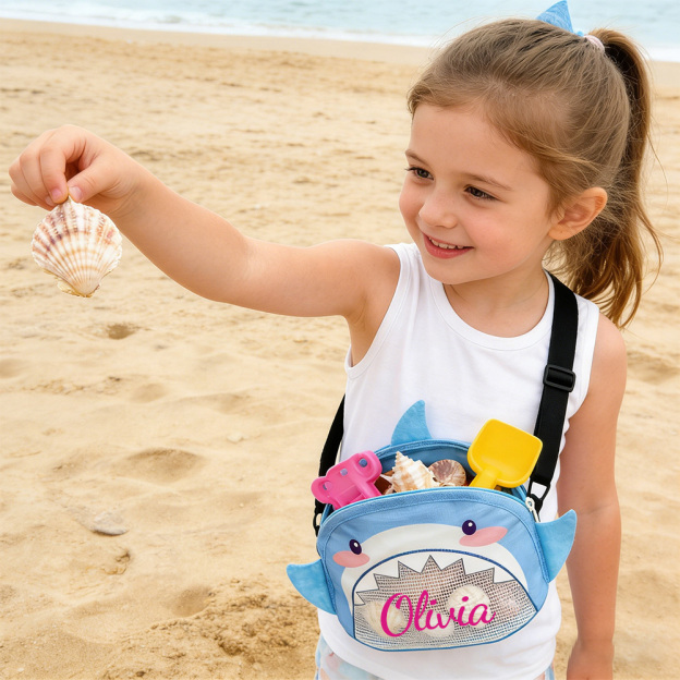 Personalized Cute Design Seashell Zipper Mesh Beach Bag | CWBeach223