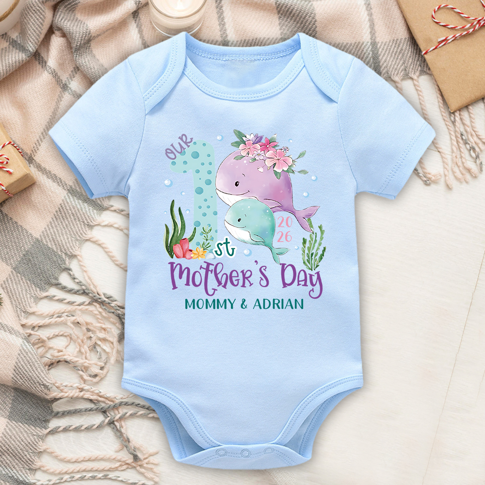 Personalized First Mother's Day Mommy and Baby Outfit | CWFamily129