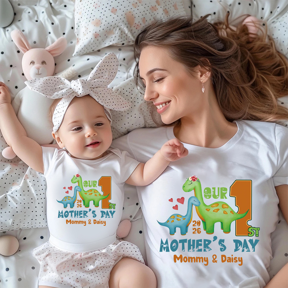 Personalized First Mother's Day Mommy and Baby Outfit | CWFamily130
