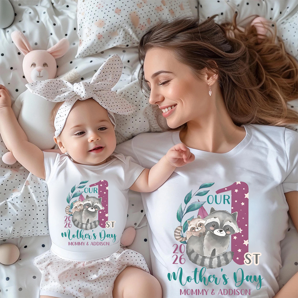 Personalized First Mother's Day Mommy and Baby Outfit | CWFamily131