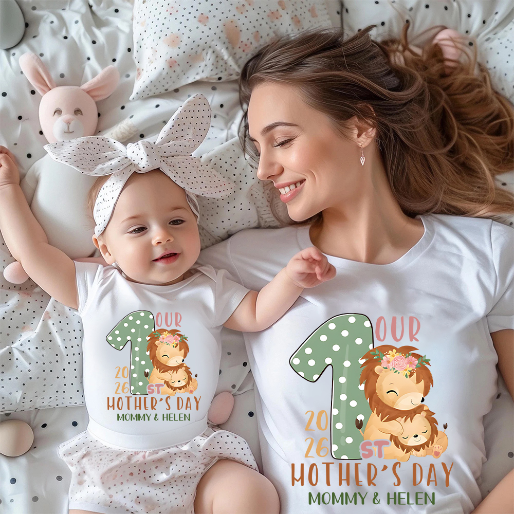 Personalized First Mother's Day Mommy and Baby Outfit | CWFamily132