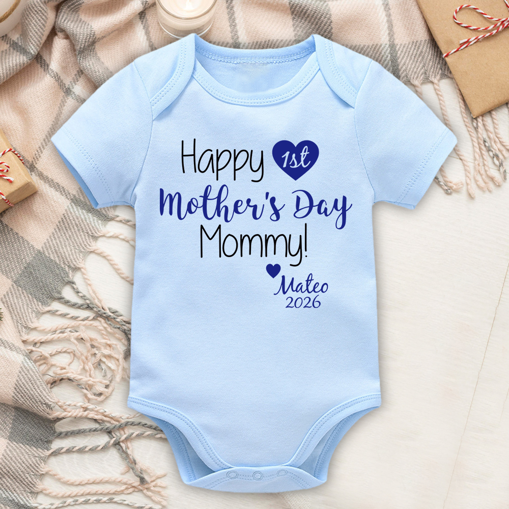 Personalized First Mother's Day Mommy and Baby Outfit | CWFamily139