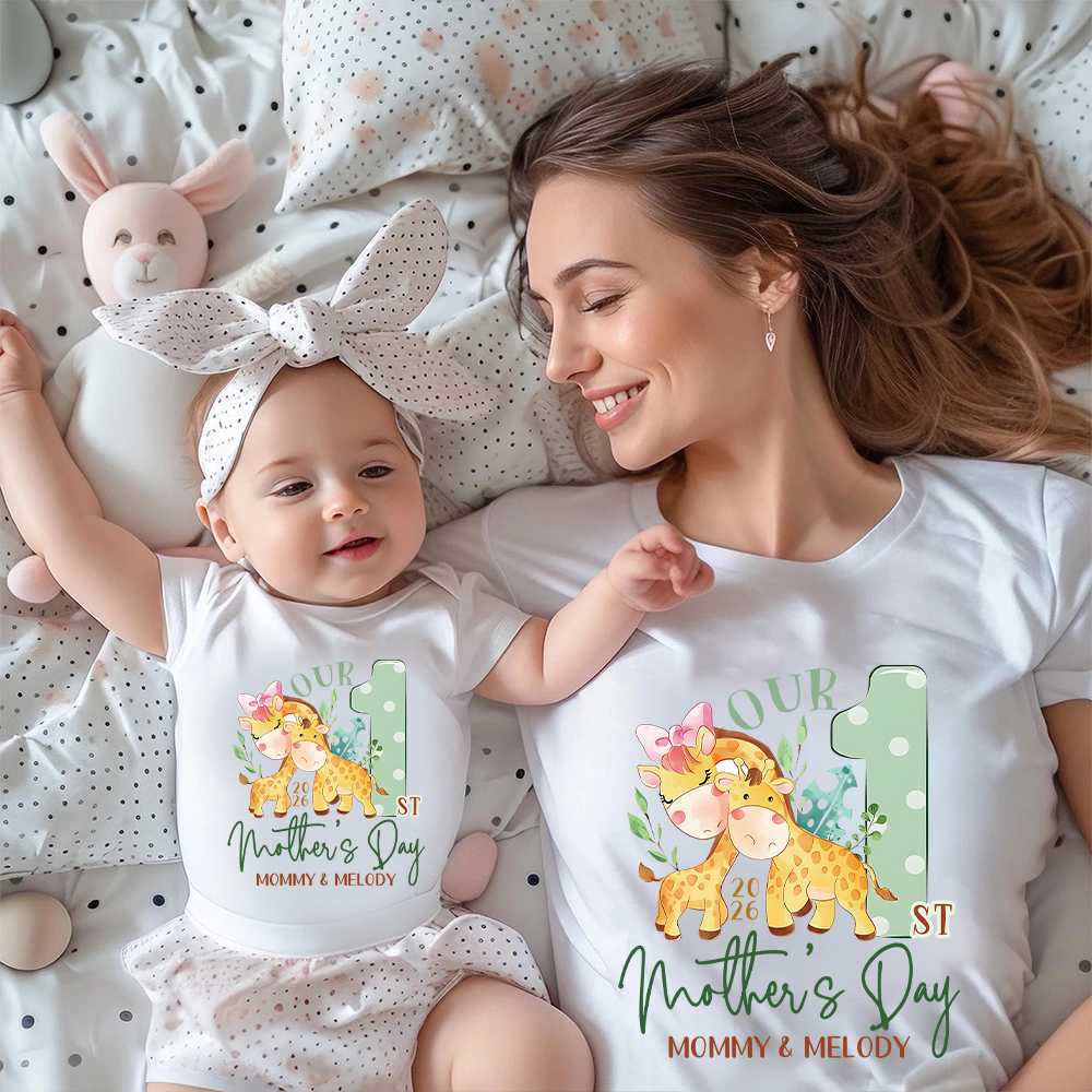 Personalized First Mother's Day Mommy and Baby Outfit | CWFamily135