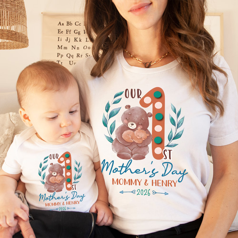 Personalized First Mother's Day Mommy and Baby Outfit | CWFamily136