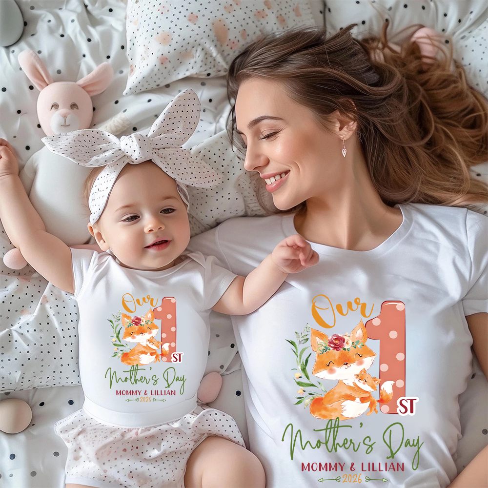 Personalized First Mother's Day Mommy and Baby Outfit | CWFamily137