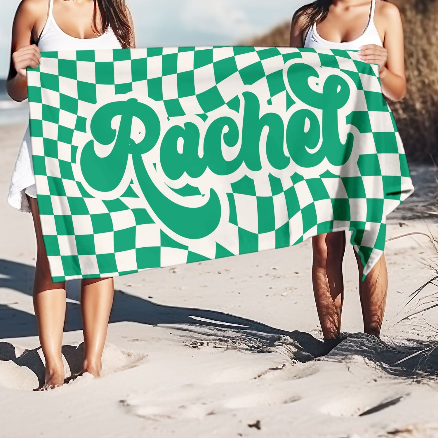 Personalized Lovely Checker Kid Towel for Summer & Beach | CWTowel113
