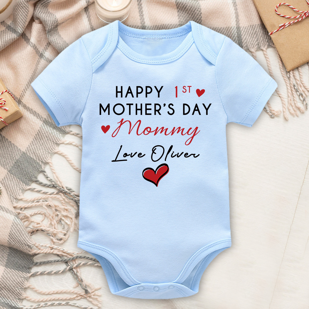 Personalized First Mother's Day Mommy and Baby Outfit | CWFamily140