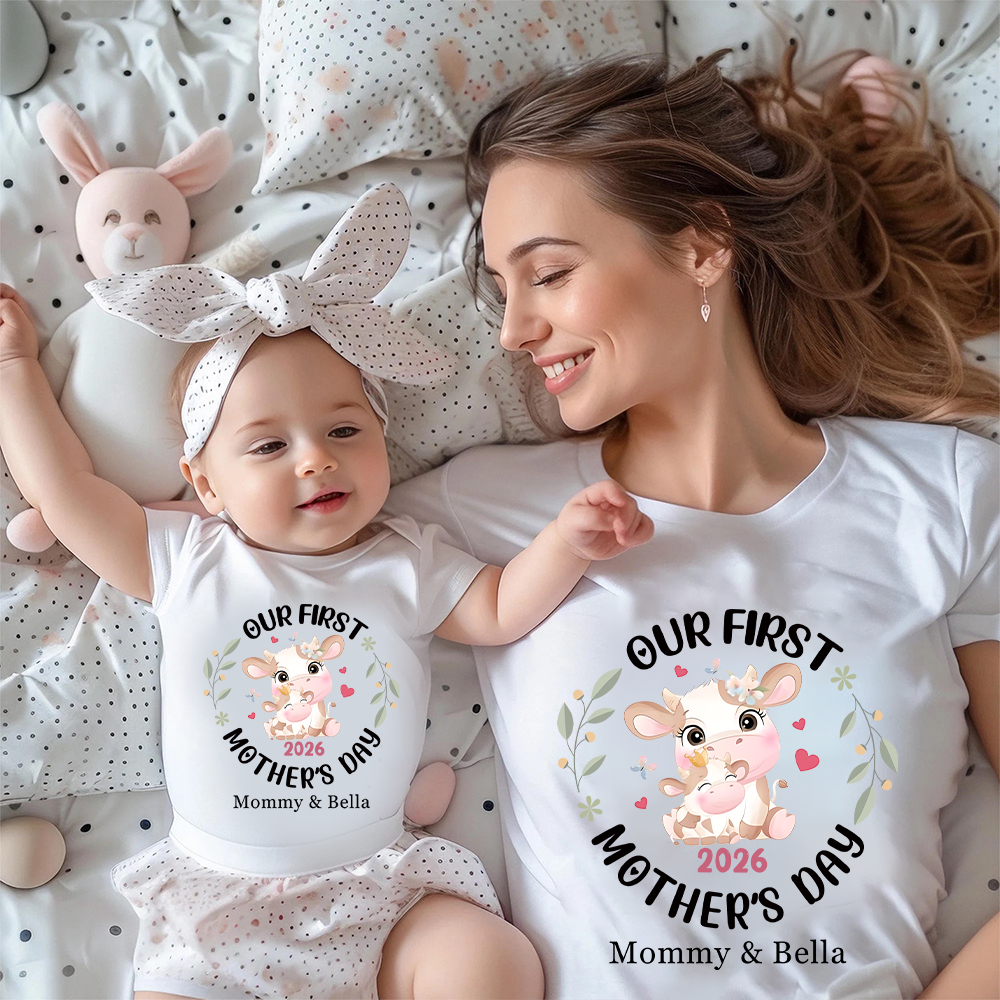 Personalized First Mother's Day Mommy and Baby Outfit | CWFamily144