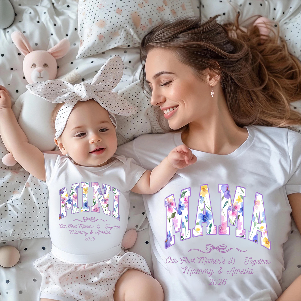 Personalized First Mother's Day Mommy and Baby Outfit | CWFamily145