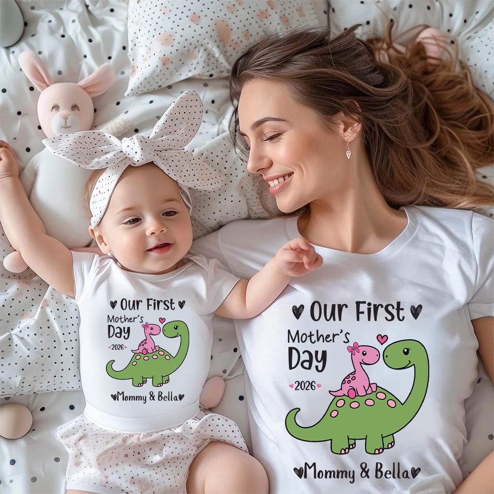 Personalized First Mother's Day Mommy and Baby Outfit | CWFamily146