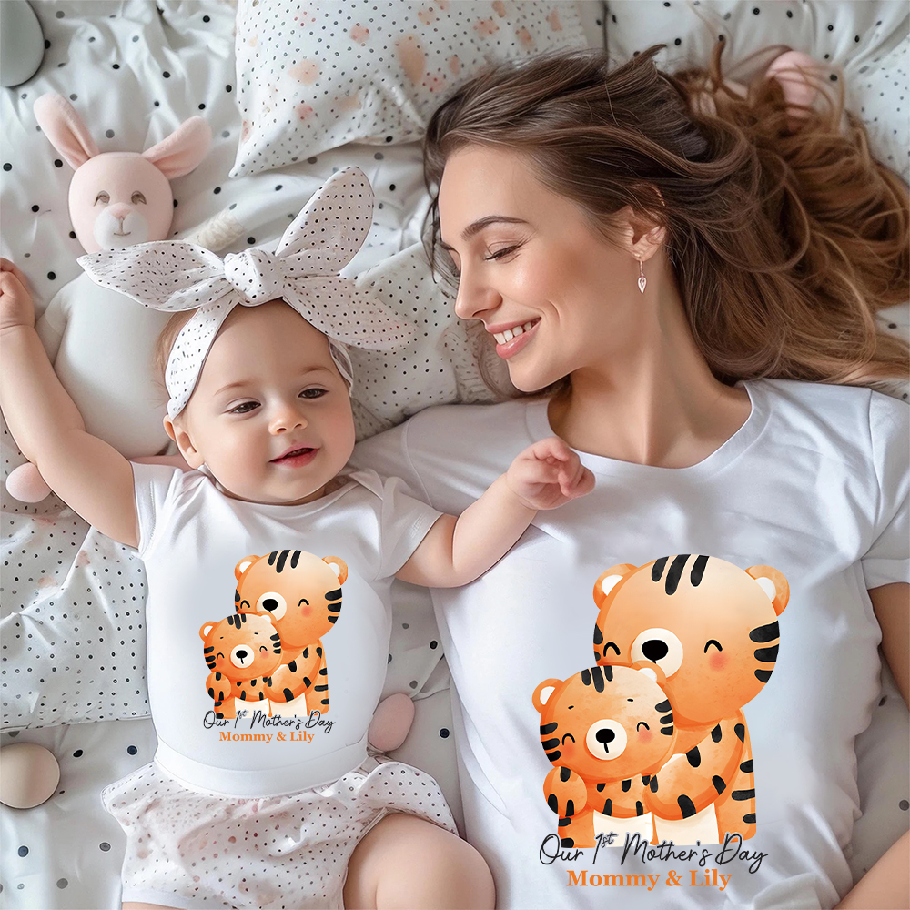 Personalized First Mother's Day Mommy and Baby Outfit | CWFamily147