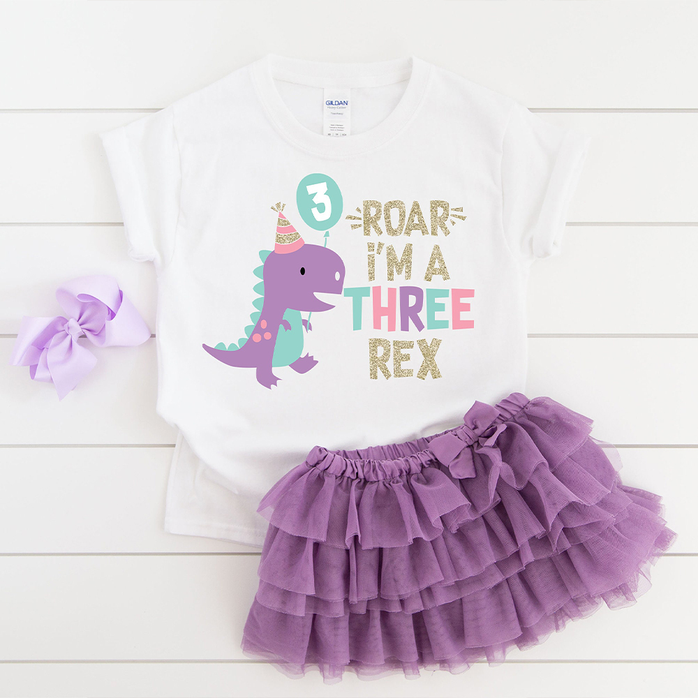 Personalized ROAR Dinosaur Theme Birthday T-Shirt | inBirth18