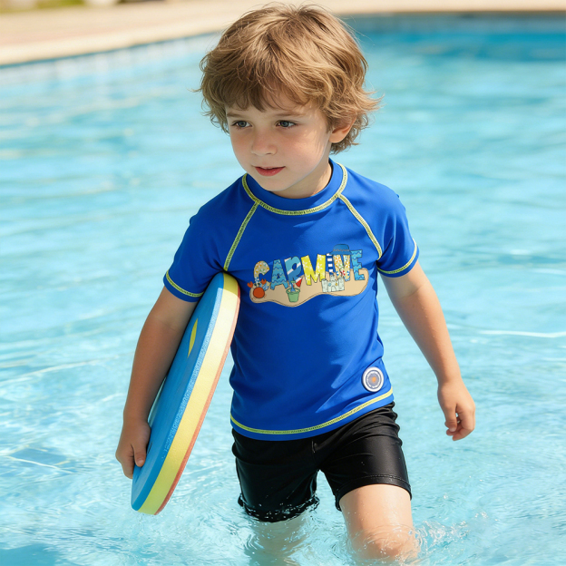 Personalized Kid Summer Beach Swim Suit Shirt | CWBeach232
