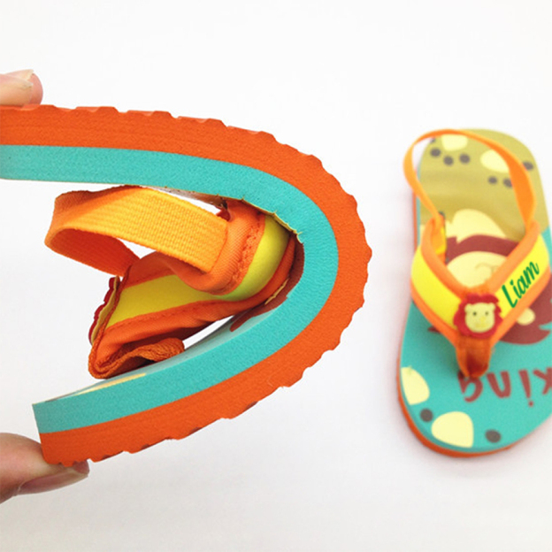 Personalized Kid summer Beach Flip Flops with Elastic Heel Strap | CWBaby474