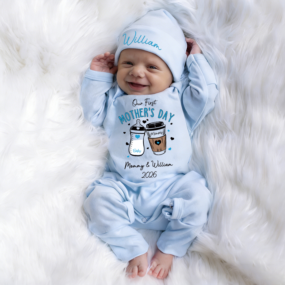 Personalized My First Mother's Day Baby Girl Coming Home Outfit | CWBaby454