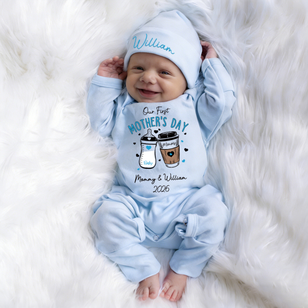 Personalized My First Mother's Day Baby Girl Coming Home Outfit | CWBaby454