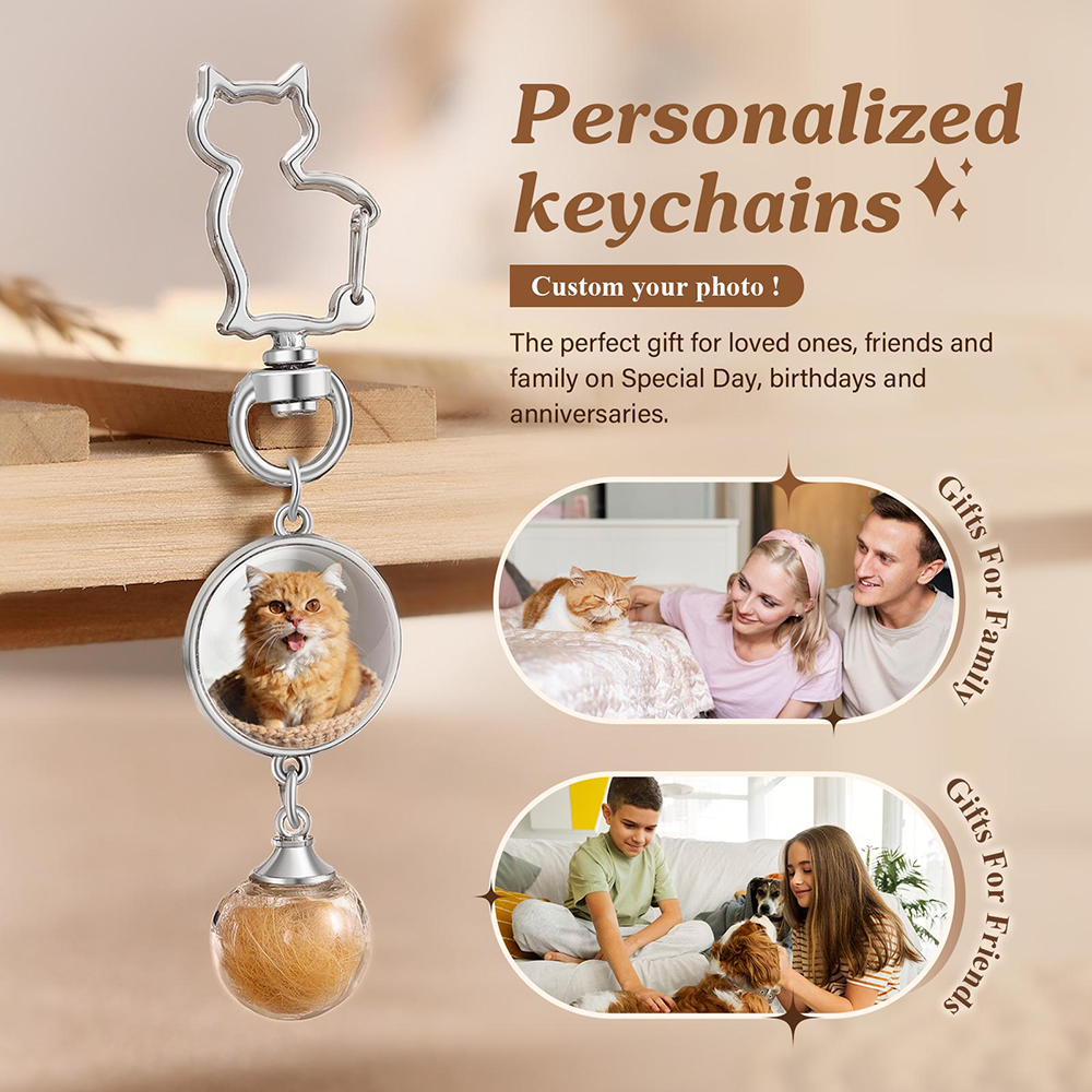 Personalized Pet Memorial Photo Glass Locket & Ashes Urn | BKPet455