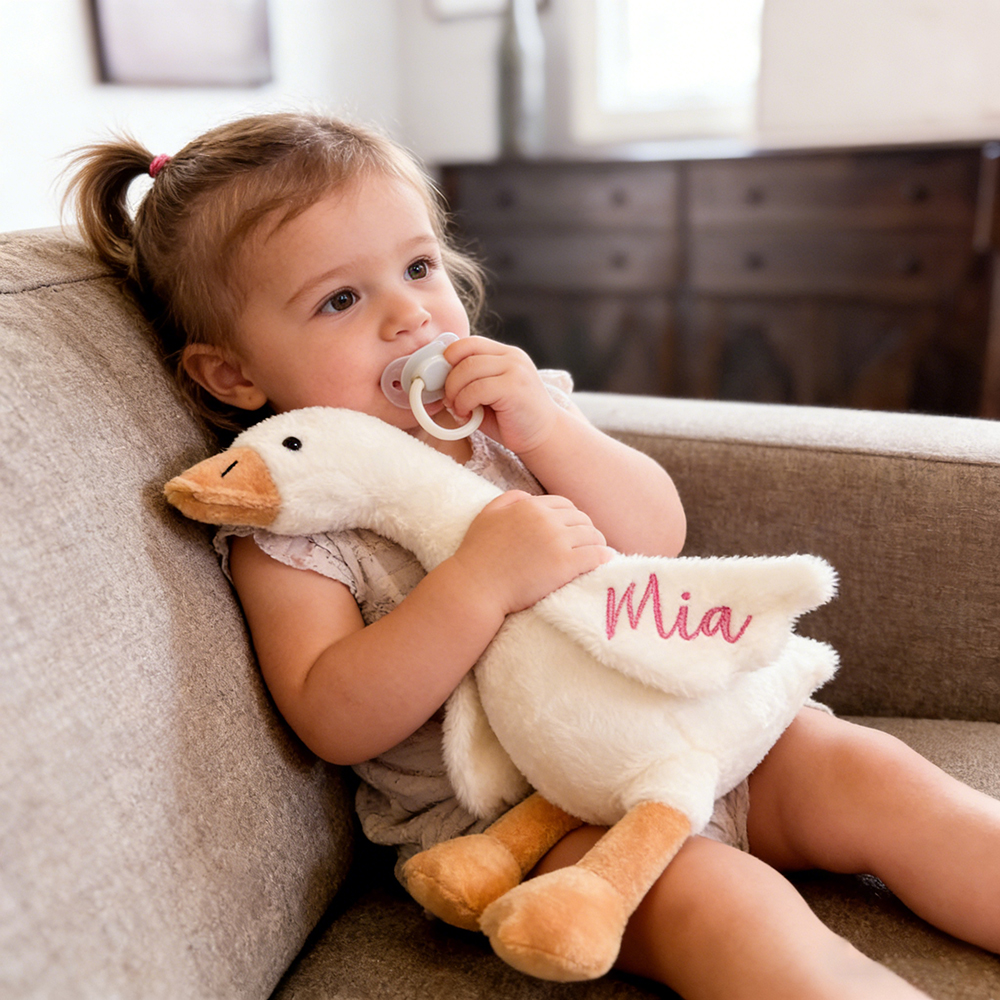 Personalized Embroidery Lovey Goose Plush Toy | CWToy181