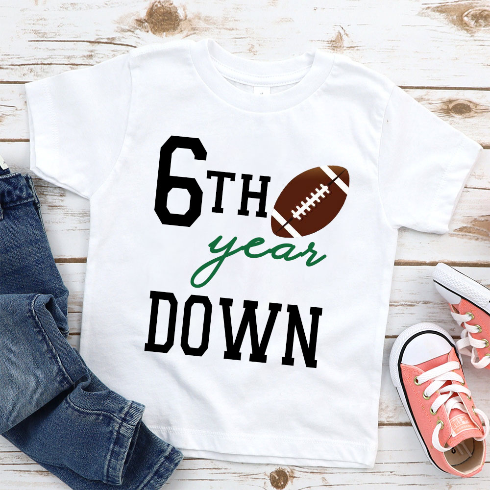 Personalized Three Year Down Football Birthday T-Shirt | inBirth21