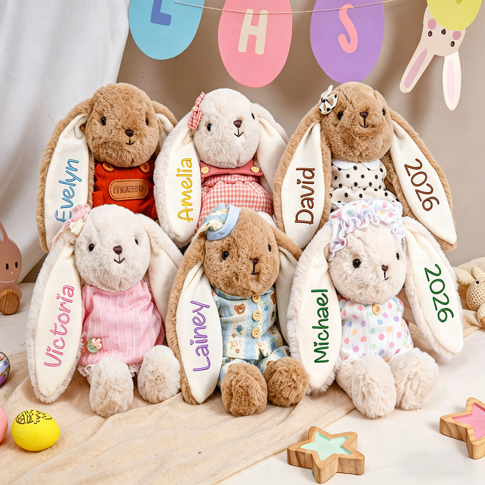 Personalized Comfortable Soft Bunny Plush Huggable Toy | CWToy183