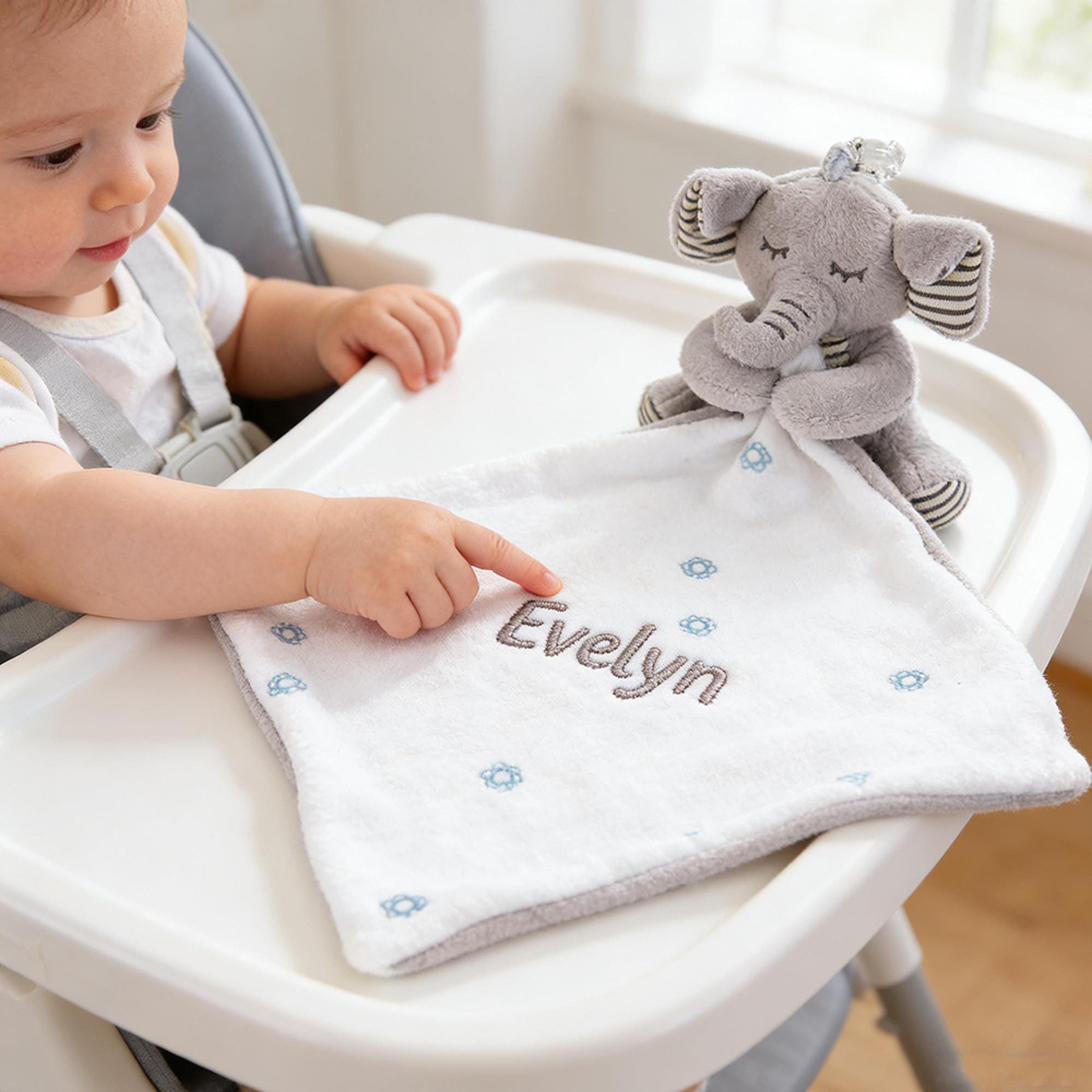 Personalized Baby Embroidery Animal Comfort Sleep Toy | CWToy186