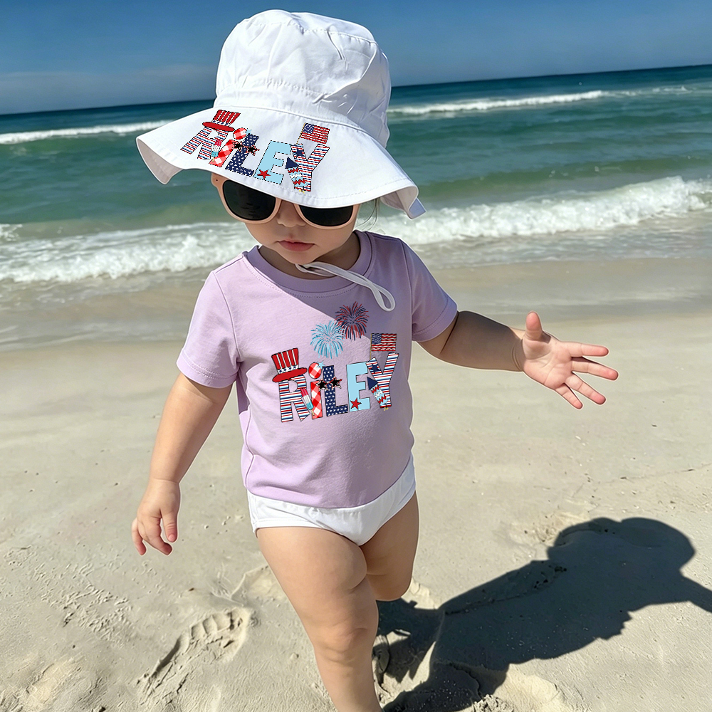Personalized The 4th of July Bucket Hat & Romper/T-Shirt | CWBaby485