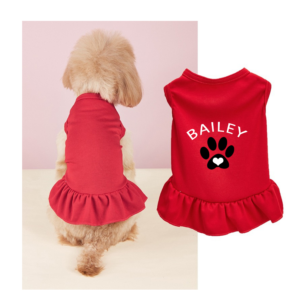 Personalized Soft Puppy Dress with Ruffle | CWPet26