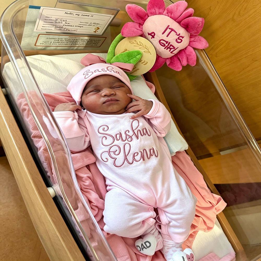 Personalized Embroidery Baby Girl Coming Home Romper and Hat Set | CWBaby488