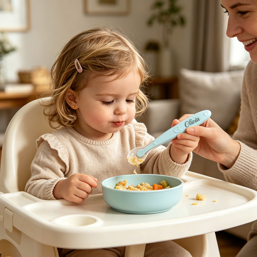 Personalised Baby Custom Silicone Feeding Spoon | CWBaby490